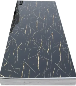 High Gloss Moisture Resistant Waterproof Formaldehyde Free Fire Resistant Insect Proof Faux Marble UV Coating PVC Marble Sheet
