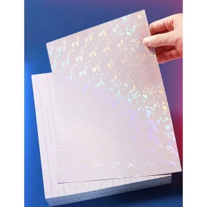 High Glossy PVC Cold Lamination Film Self Adhesive Moisture Proof for Photo Card Picture Decoration Soft Holographic Effect