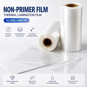 Primerless BOPP Film Thermal Lamination Film Soft Touch Glossy Anti Scratch Jumbo Roll for Cake Box Box Packaging Printing