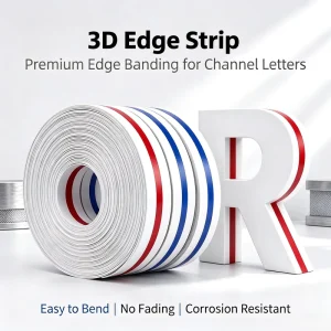 High Polymer 3D LED Illuminated Channel Letters Varying Colors 3D Plastic Coil 3D LED Strip Channel Letters for Indoor Sign