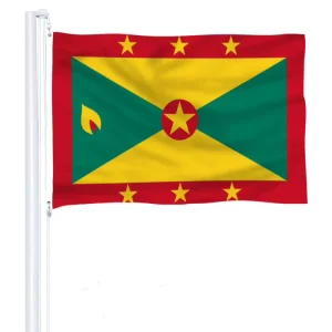 High Quality 90×150 cm Waterproof Vivid Color Double Stitched Polyester Screen Printing Grenada Flag