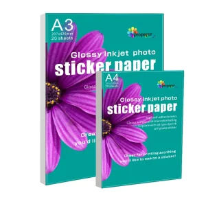 High Quality A4 A3 Size Plus Glossy Self Adhesive Photo Sticker Paper for Inkjet Printer Printing