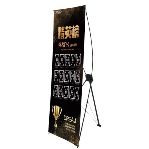 High Quality Advertising Custom Logo D Type Black Matte Korea X Banner Display Economical X Stand for Exhibition Trade Show