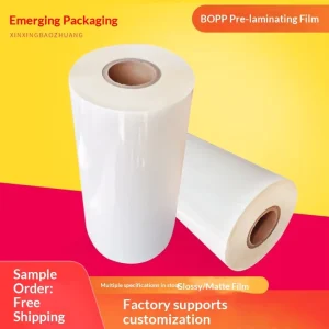 High Quality BOPP Thermal Lamination Film for Paper Packaging Super Clear Pre Coated Film Roll Strong Adhesion Model 007