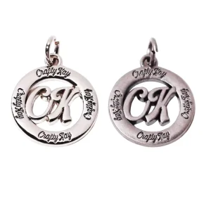 High Quality Bikini Decorative Letter Charm Custom Hollow Round Logo Tags Designer Jewelry Metal Hang Pendant for Women Necklace
