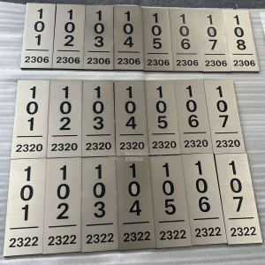 High Quality Brushed 304 Stainless Steel Indoor Hotel Room Number Plate Eco Friendly Easy Installation Custom Hotel