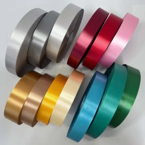 High Quality Colorful Satin Ribbon Single Face with Printed Label for Craft Festival Gift Packaging Decoration