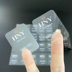 High Quality Cosmetic Bottle Semi Transparent Sticker Paper Waterproof Pvc Sticker Rolls Printing clear Labels