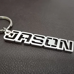 High Quality Custom Metal Key Chains Personalized Car Key Card Design Company Brand Metal Zinc Alloy Key Ring Hollow Out Letters