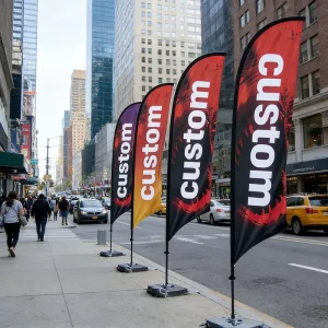 High Quality Custom Printed Flying Pennant Teardrop Banner Flag Full Color Long Lasting Music Concert Live Show Advertising Free