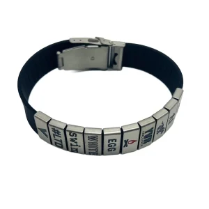 High Quality Custom QR Code Medical Alert Wristband for Men Fashionable QR Code Medical Alert Badge Bracelet Bangles