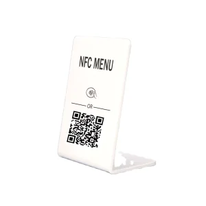 High Quality Custom Rectangle Business QR Code Table Cardboard Sign Tag NFC Stand Display
