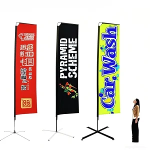 High Quality Customizable Digital Printing Polyester Garden Flag Waterproof Advertising Beach Feather Banner Pennant