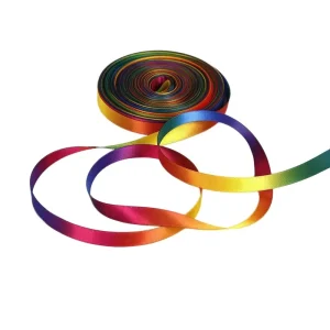 High Quality Double Sided Gradient Satin Ribbon Rainbow Heat Transfer Print 100% Polyester for Gift Wrapping