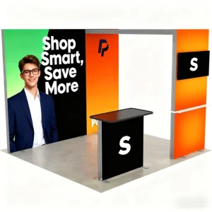 High Quality Eco Friendly Flame Resistant Foldable Dye Sublimation Portable Aluminum Trade Show Display Quick Setup Light Box