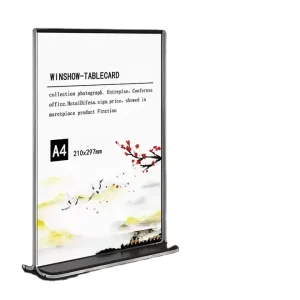 High Quality Eco friendly Recycled Cardboard Tabletop Menu Display Stand Clear Desktop Signage Display Magnetic Sign