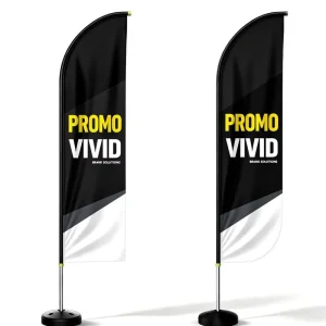 High Quality Fiberglass Beach Pennant Flag Banner Teardrop Design Cloth Outdoor Advertising Feather Logo Heat Transfer Printing