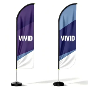 High Quality Fiberglass Beach Pennant Flag Banner Teardrop Design Cloth Outdoor Waterproof Eco Friendly Advertising Feather Logo