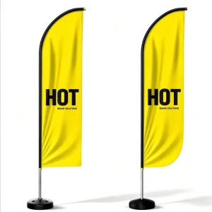 High Quality Fiberglass Eco-Friendly Waterproof Beach Pennant Flag Banner Teardrop Design Cloth Outdoor Advertising Feather Logo
