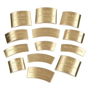 High Quality Gold Plating Custom Printed Metal Name Plate for Furniture