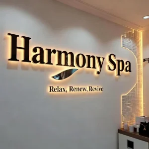 High Quality Laser Cut LED Logo Sign Office Interior Letters Rose Gold Workplace Signage Custom Acrylic Sign for Hotels Mall