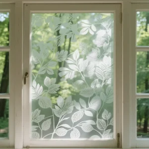 High Quality Modern Frosted Etched Decorative Window Film Matte Surface Water Resistant Glass Graphic Design Tint Film