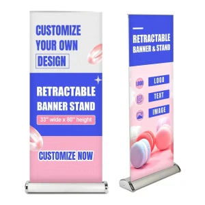 High Quality Outdoor Aluminum Retractable Scroll Roll up Display Pull Stand Economical Portable Advertising Banner