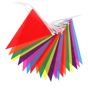 High Quality Polyester Home Decoration Bunting Flag Promotional Customized Logo Advertising String Banner Vivid Color Pennant