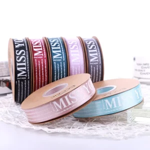 High Quality Printed Satin Ribbon With Logo Customized Silk Screen Printing Nylon Satin Ribbon Tapes