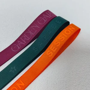 High Quality Printing Ribbon Custom 3D Raised Embossed Ribbons Roll Grosgrain Custom Ribbon With Logo for Gift Wrapping