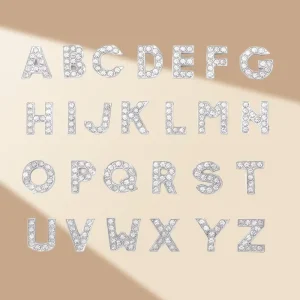 High Quality Slide Letters A Z Capital Letters Fine Diamond Inlay Suitable for DIY Necklaces Bracelets Keychains Accessories