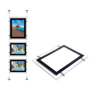 High Quality Slim Magnetic Hanging LED Light Box Signs Crystal Frameless LED Light Box