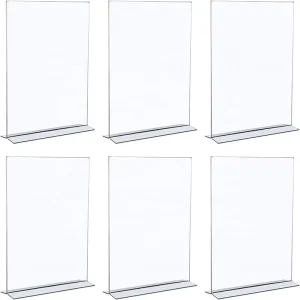 High Quality Transparent Table Advertising Acrylic T Stand Sign Holder