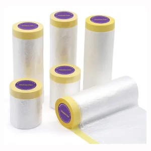 High Temperature Auto Protection Car Cover Painting Protective Automotive Pre Taped PE Masking Film Adhesive Paper & Film