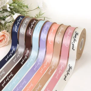 High Tenacity Satin Custom Printed Ribbon for Clothing Packaging and Christmas Gift Wrapping with Custom Logo