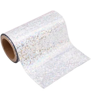 High Viscous Soft Colorful Flower Shaped PET Stretch Film Cold Laminating Pest Plastic Film with Laser Aurora Design Packaging