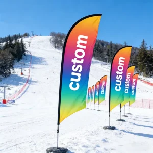 High Visibility Teardrop Banner Flag Double Sided Custom Printed Eco Friendly Sports Tournaments Event Display Flag