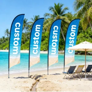 High Visibility Teardrop Pennant Banner Flag Custom Printed Full Color Durable Grand Openings Advertising Promotional Free