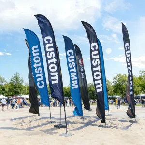 High Visibility Teardrop Pennant Style Custom Logo Double Sided Eco Friendly Waterproof Event Banner for Sports Tournaments