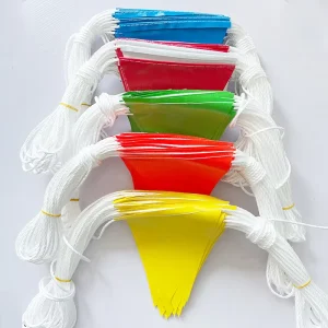 High Visibility Warning Anti wind PVC Traffic Safety Sign Safety Flag Triangular Banner Safety Bunting Flags