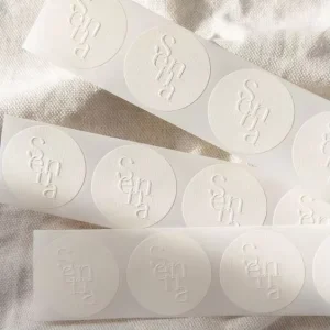 High quality Eco Friendly Art Paper Custom Stickers Personalized Brand Logos 3D Embossed Labels Self adhesive Stickers