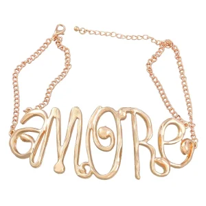 Hip Hop Choker Necklace Party Jewelry Personality Exaggerated Hollow Metal Fashionable Geometric Letter Necklace for Woman