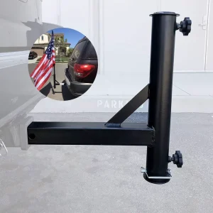 Hitch Flagpole Holder Heavy Duty Steel Flag Pole Mount Fit 2″ Receiver for Jeep Truck SUV RV