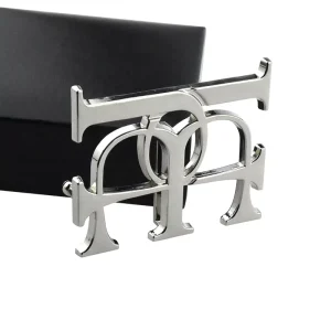 Hollow Letter Brand Handmade Color Logo Custom Vintage Style Nickel Free Pin Buckle for Men Women