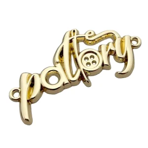 Hollow Letter Brand Label Clothing Logos Gold Plated Alloy Swimwear Accessories Metal Tags for Coat