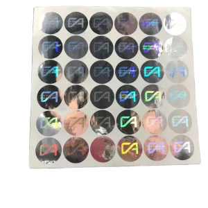 Hologram Barcode Stickers Security Label Transparent Custom Design PVC Waterproof OEM Adhesive Silk Screen Printed Sticker Gift