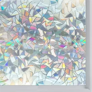 Holographic Film 3D Laser Electrostatic Glass Window Rainbow Light No Glue Glass Decoration Sticker