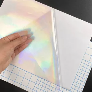Holographic Laser Cold Overlay Laminating Film Glossy Plastic for Photo Protection and Gift Wrap
