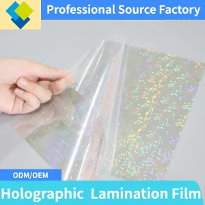 Holographic Thermal Lamination Film Roll Laser Glitter Hot Seal Film Anti Scratch for Packaging Advertising Decorative Material