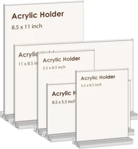 Horizontal T Shape Table Sign Holder for Office Store Restaurants Wedding Party Home Decoration Photo Display Frame